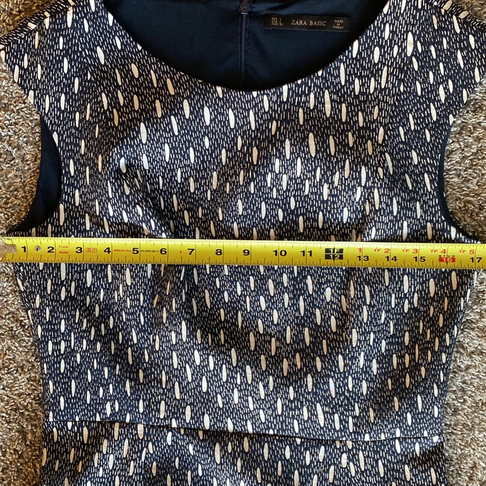 Zara Basic Black W/ White Raindrop Sleeveless Dre… - image 6